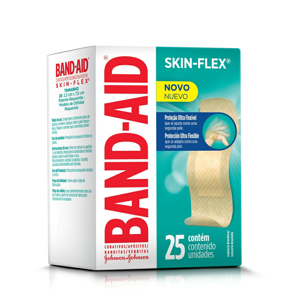 Curativo Band-Aid Skin Flex Standard 25 unidades - Drogaria Venancio