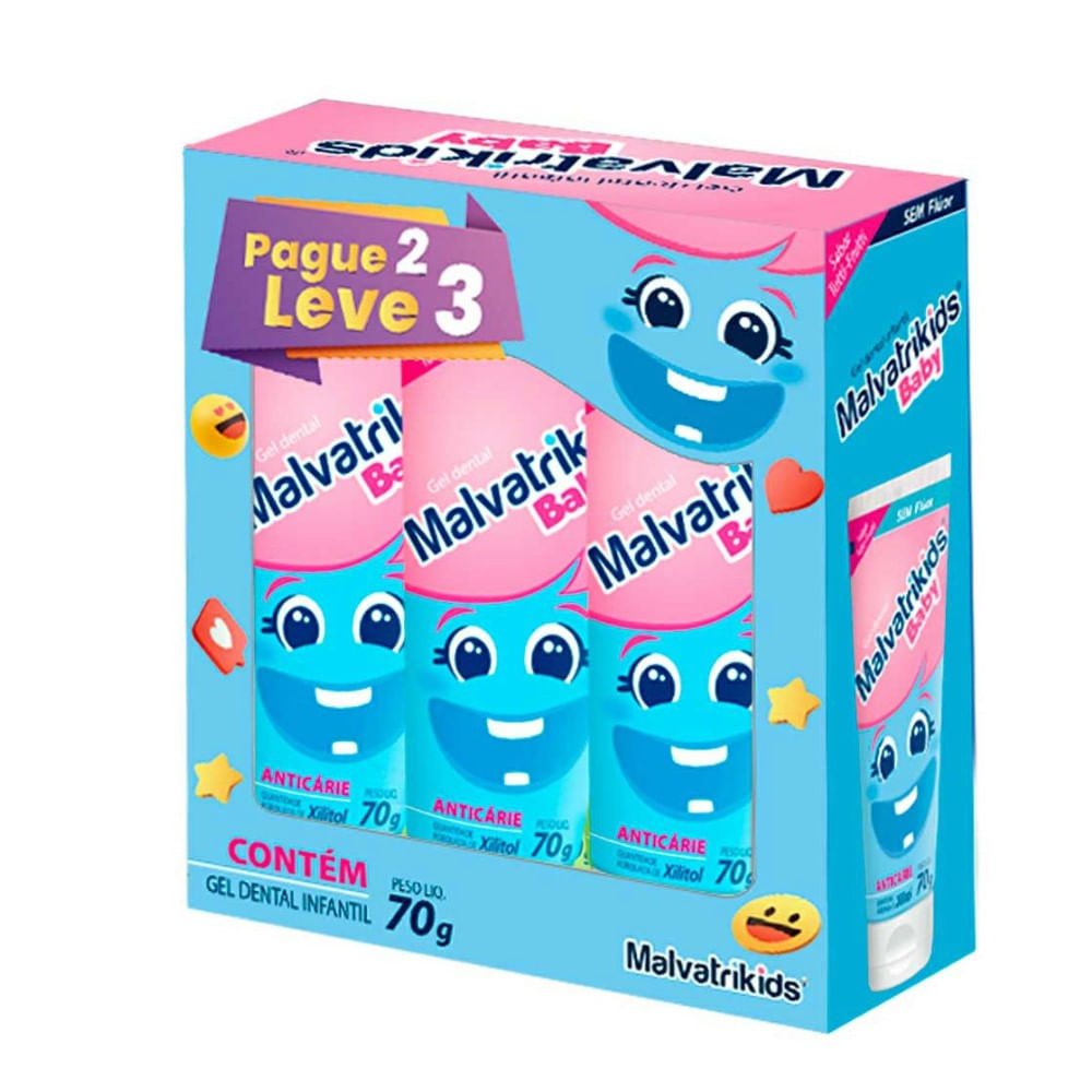 Kit Gel Dental Malvatrikids Baby 70g