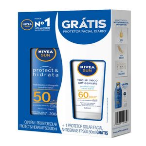 Protetor Solar Nivea Fps 50 Protect & Hidrata 200ml + Protetor Facial Antessintais Fps 60 50ml