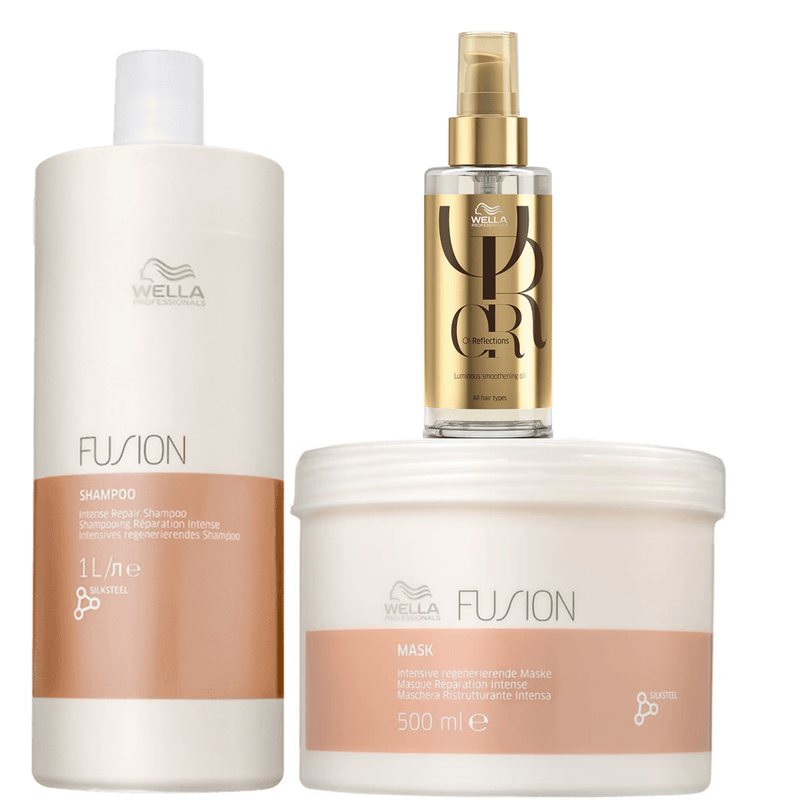 Wella Professionals Fusion Shampoo 1L+Mascara 500g+Oil Reflections 100ml
