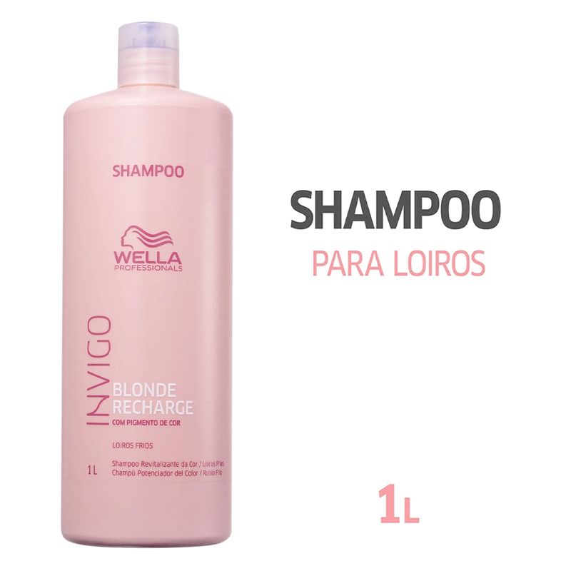 Kit Wella Professionals Blonde Recharge Invigo Shampoo Válvula Pump (2 produtos)