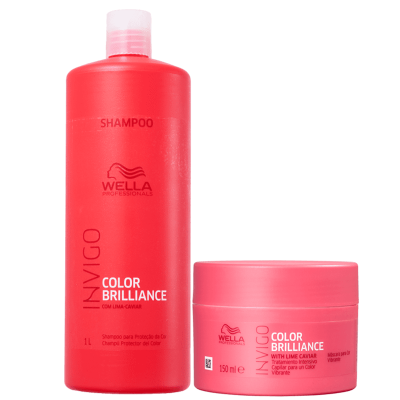 Wella Professionals Invigo Color Brilliance Shampoo 1l-Máscara 150ml