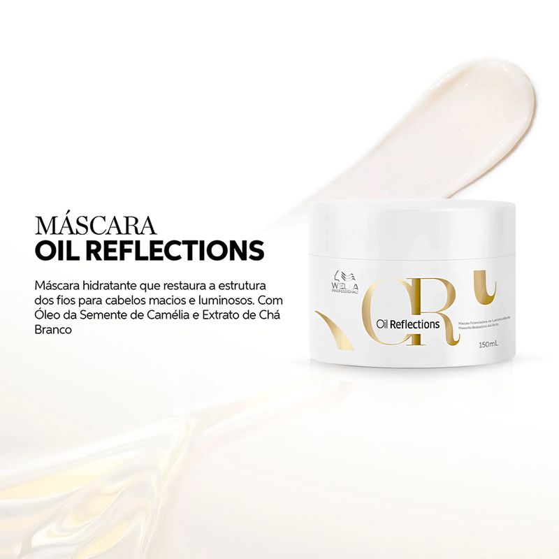 Kit Wella Professionals Oil Reflections Shampoo Máscara 150 Válvula Pump (3 produtos)