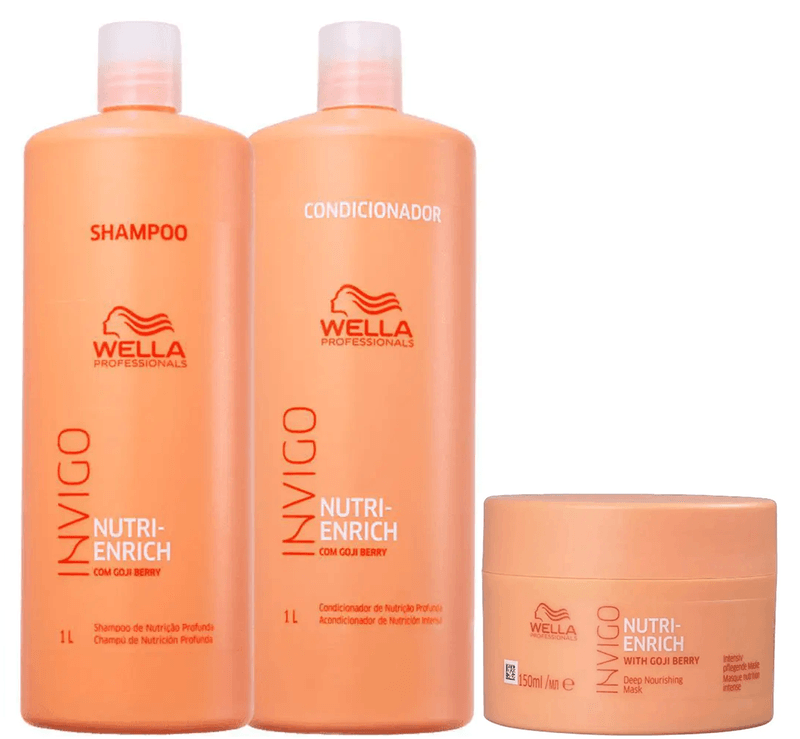 Wella Professionals Invigo Nutri-Enrich Shampoo+Condicionador 1L+Mascara 150ml