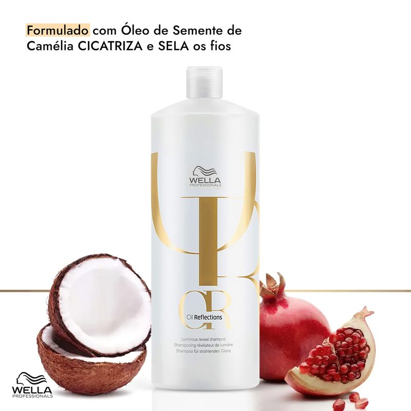 Kit Wella Professionals Oil Reflections Shampoo Máscara Válvula Pump (3 produtos)