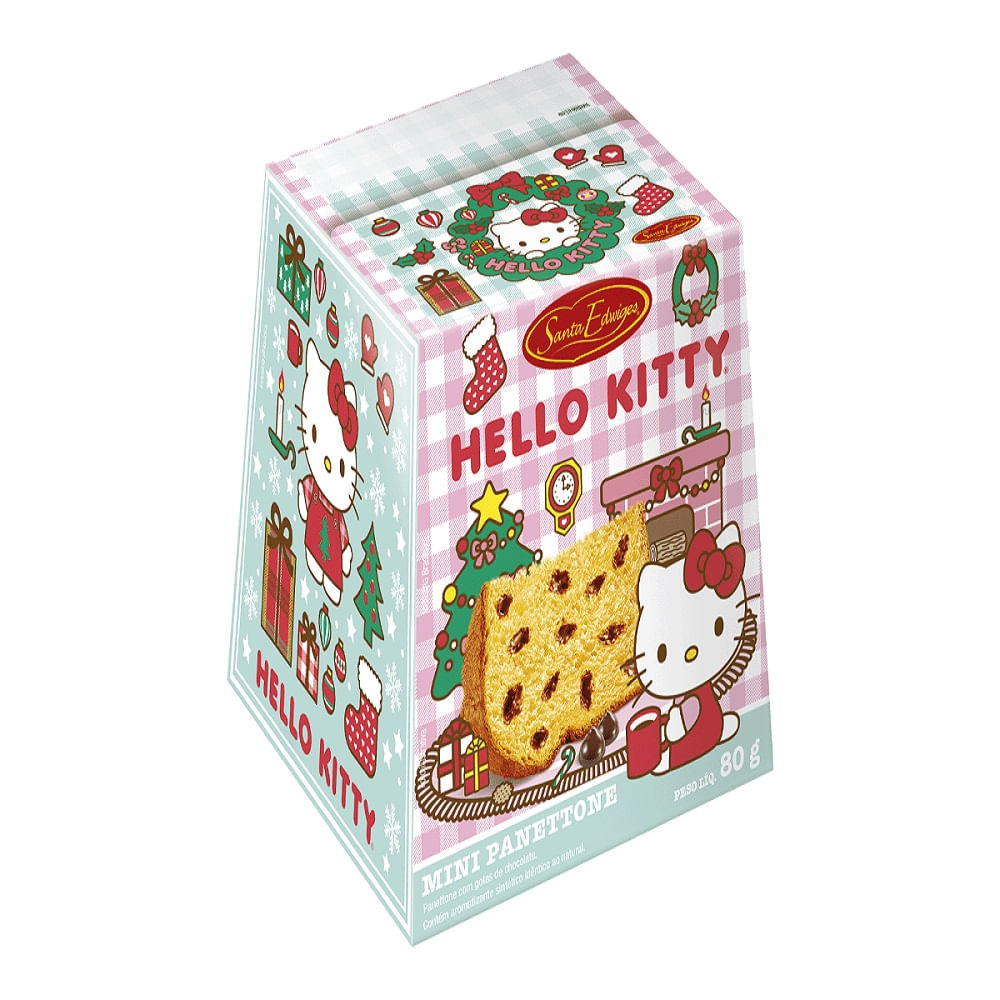 Mini Panettone Santa Edwiges Gotas de Chocolate Hello Kitty 80g