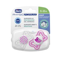 Chupeta Chicco Physio Light 6-16 Meses Rosa 2 Unidades