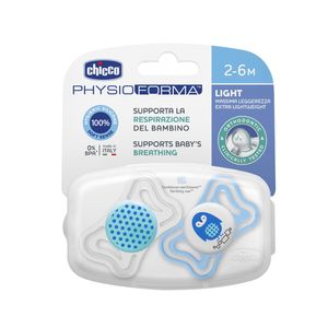 Chupeta Chicco Physio Forma Light 2-6 Meses Azul 2 Unidades