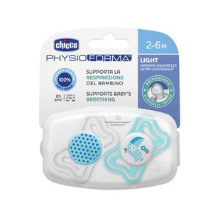 Chupeta Chicco Physio Forma Light 2-6 Meses Azul 2 Unidades