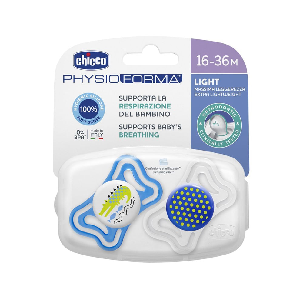 Chupeta Chicco Physio Light 16-36 Meses Azul 2 Unidades