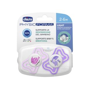 Chupeta Chicco Physio Forma Light 2-6 Meses Rosa 2 Unidades