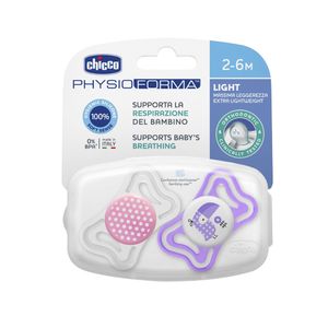Chupeta Chicco Physio Forma Light 2-6 Meses Rosa 2 Unidades