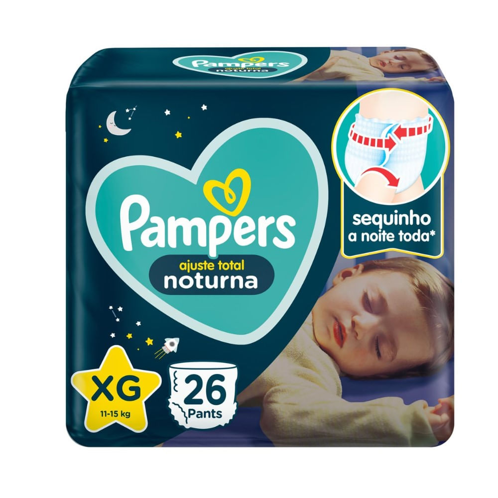 Fralda Pampers Ajuste Total Noturna XG 26 Unidades