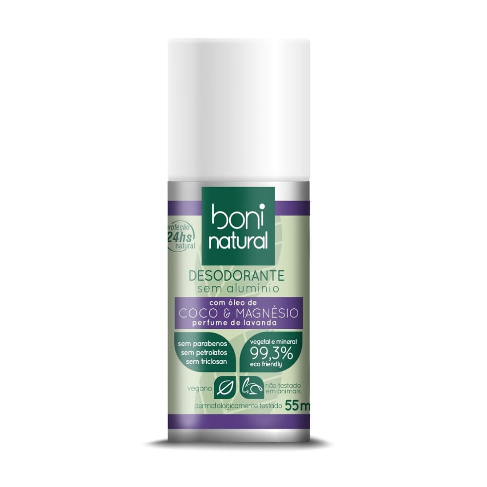 Desodorante Roll-On Boni Natural Coco e Magnésio 55ml
