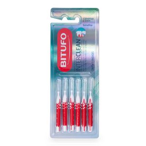 Escova Interdental Bitufo Interclean Extrafina Cilíndrica 3mm 6 unidades