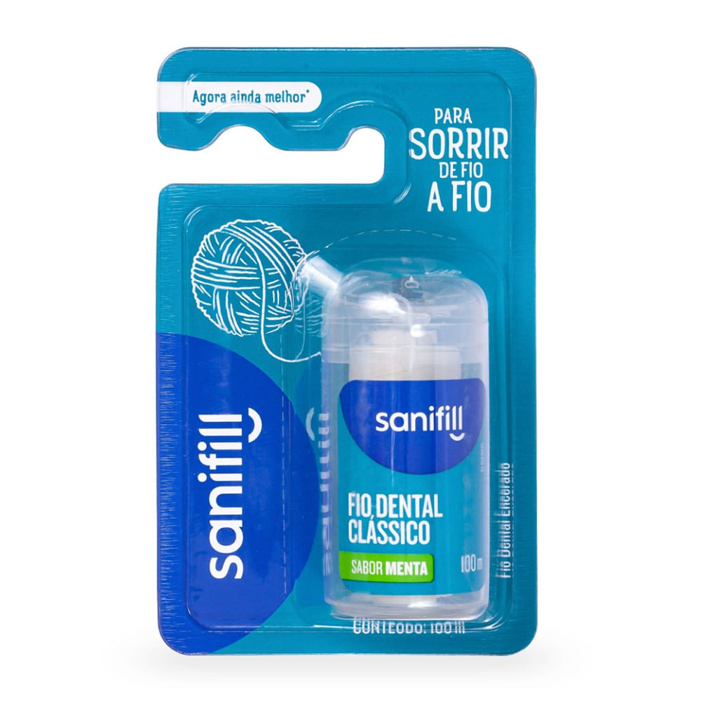 Fio Dental Sanifill Clássico Sabor Menta 100 Metros 1 Unidade