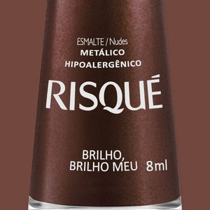Esmalte Metálico Risqué Nude Brilho, Brilho Meu 8ml