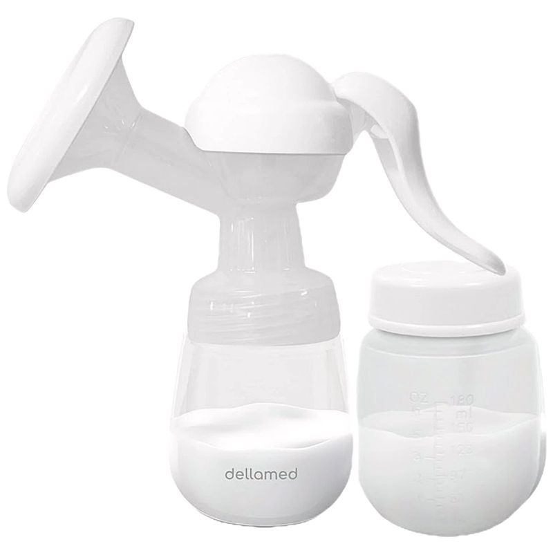 Bomba Tira Leite Manual 180Ml Dellamed Branco Livre de BPA