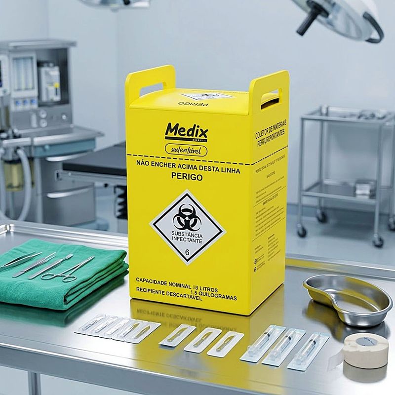 Coletor de Material Perfurocortante Medix 3 Litros - unidade