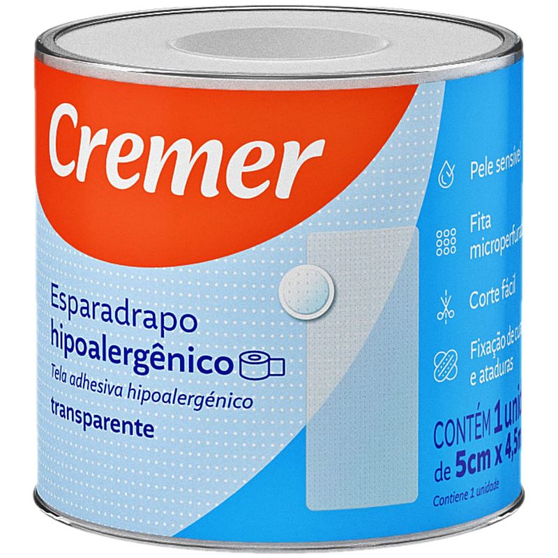 Esparadrapo Hipoalérgico Impermeável Transparente 5cmx45m