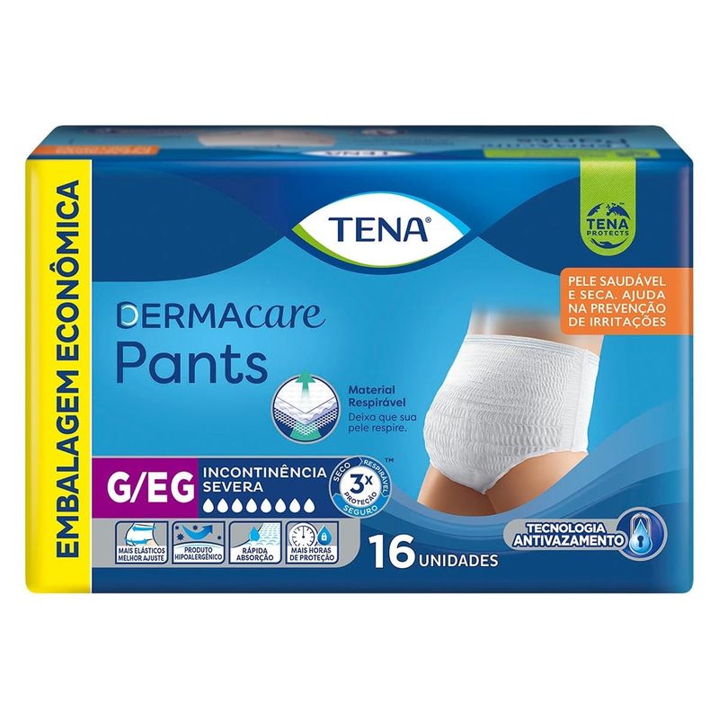 Roupa Íntima Tena Pants Dermacare Tam G/EG - 16 unidades
