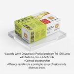 Luva Látex Descarpack Profissional com Pó Tam M 100 Luvas