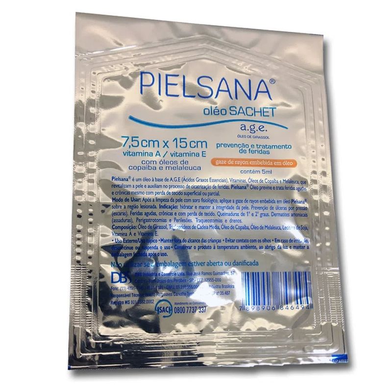 Gaze de Rayon com Óleo AGE Pielsana - Sachet - 7,5 x 15 cm - Unidade