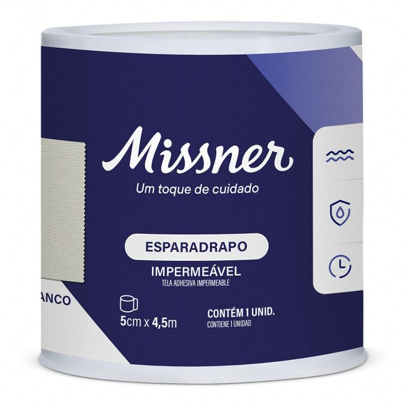 Esparadrapo Impermeável Missner Branco 5cmx4,5m