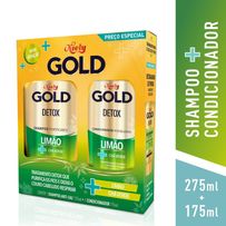 Kit Niely Gold Shampoo 275ml + Condicionador 175ml Detox Limão + Chá verde