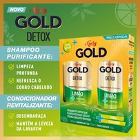Kit Niely Gold Shampoo 275ml + Condicionador 175ml Detox Limão + Chá verde