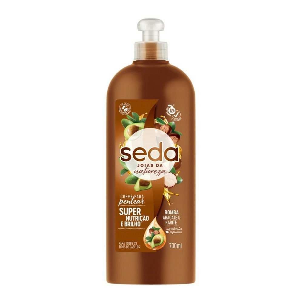 Creme Para Pentear Seda Joias Da Natureza Bomba Abacate e Karité 700ml