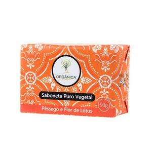 Sabonete Em Barra Puro Vegetal Orgânica Pêssego e Flor de Lótus 90g