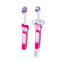 Kit Escova Mam Learn To Brush Rosa 2 Unidades