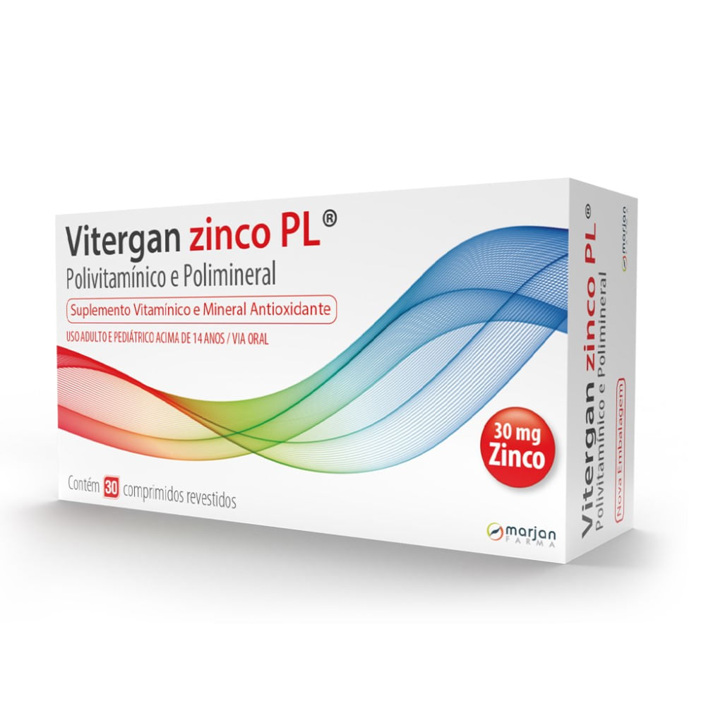 Vitergan Zinco Pl Marjan 30 Comprimidos Revestidos