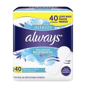 Protetor Diário Always Respirável 40 Unidades