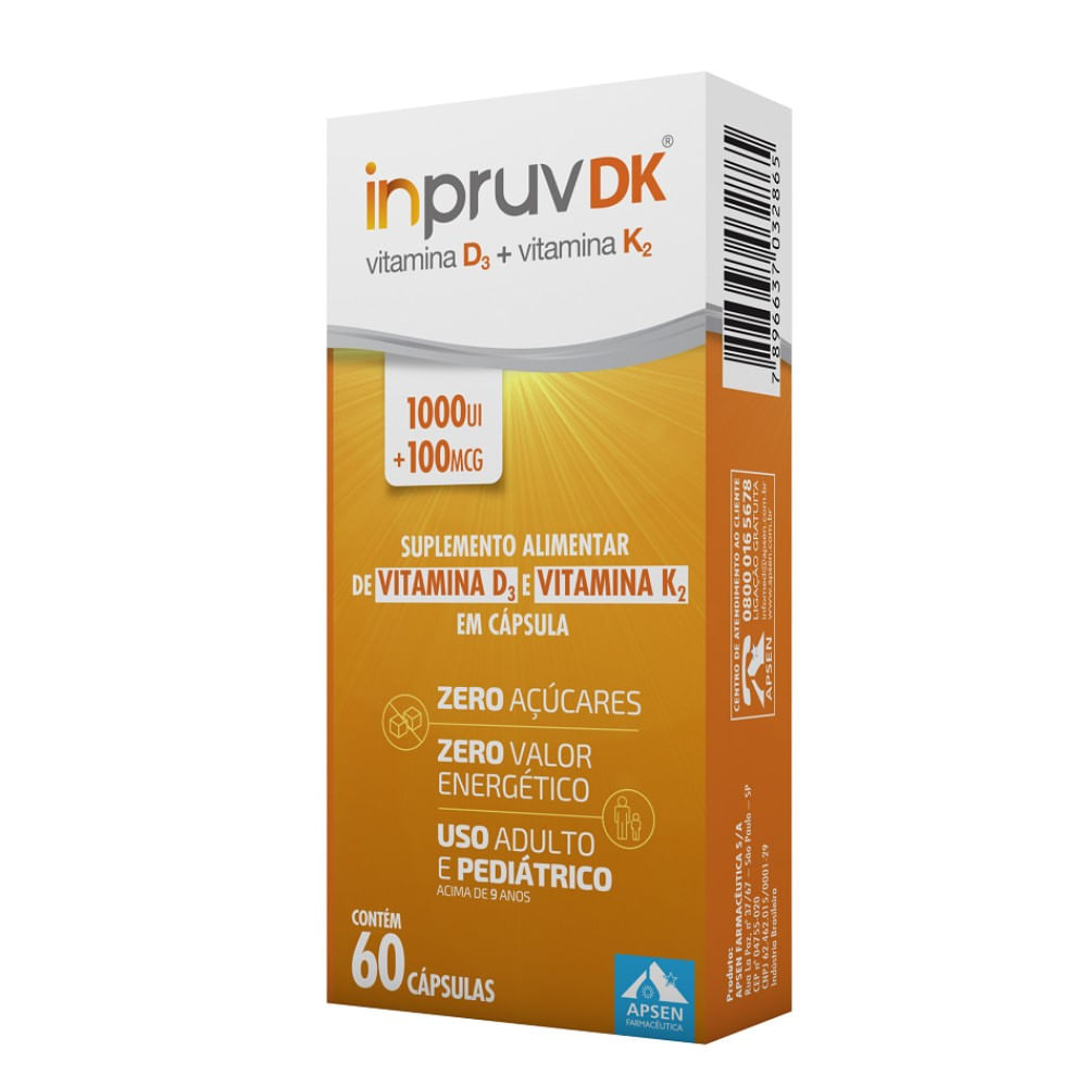 Suplemento Alimentar Inpruv Dk 1000UI + 100mcg 60 Cápsulas