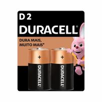 Pilha Alcalina Duracell Grande D 2 Unidades