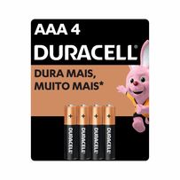 Pilha Alcalina Duracell Palito AAA 4 Unidades