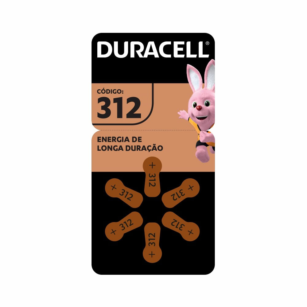 Pilha Auditiva Duracell 312 6 Unidades
