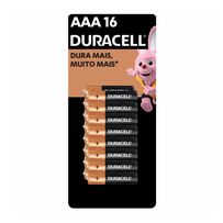 Pilha Alcalina Duracell Palito AAA 16 Unidades
