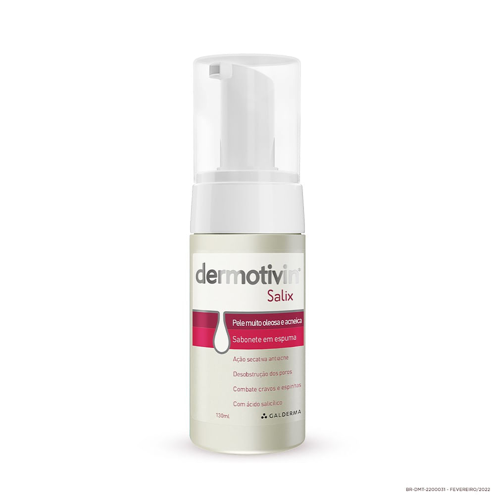 Espuma De Limpeza Facial Dermotivin Salix Para Acne 130ml