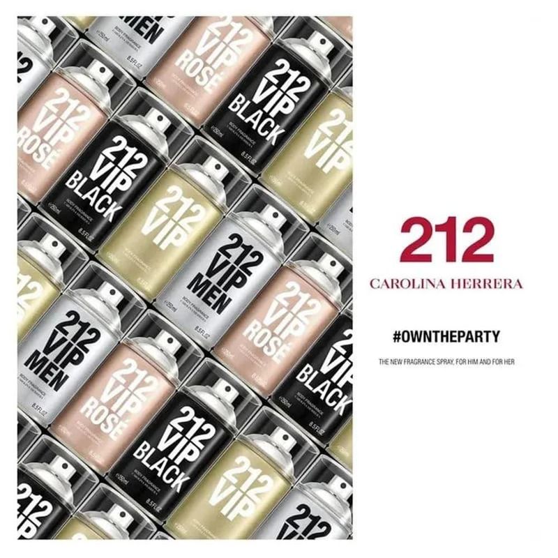 Body Spray 212 Vip Black Masculino Carolina Herrera 250ml