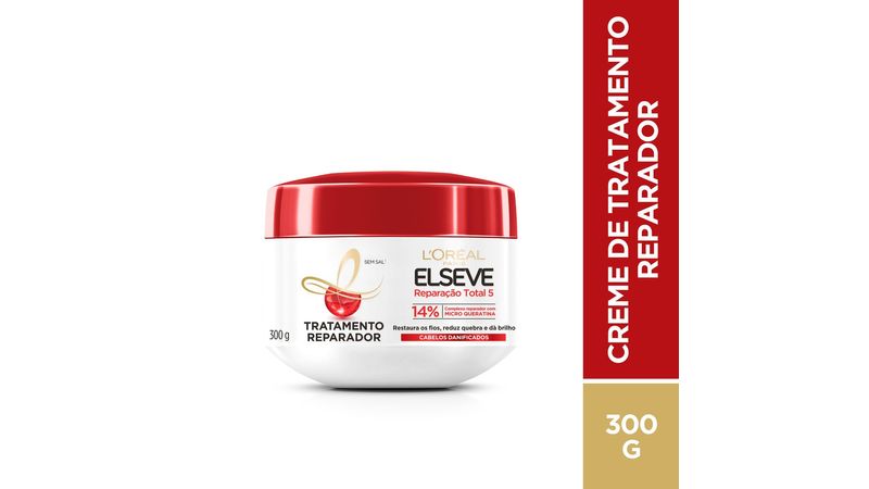 Creme de cabelo tratamento reparação total 5+ Elseve 300ml - Supermercado  Coop