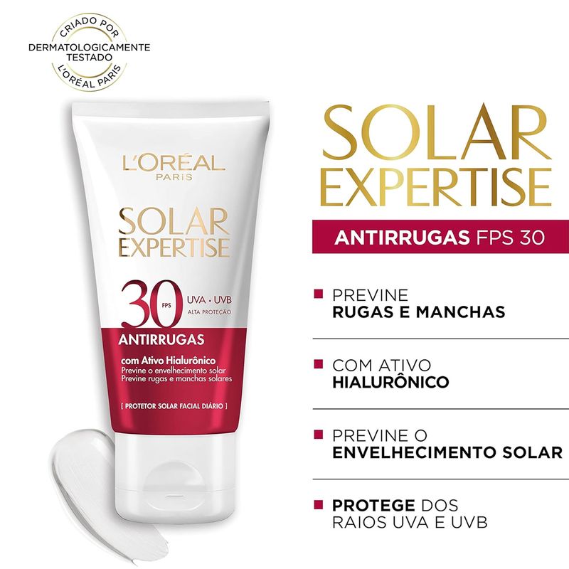L'Oréal Paris Solar Expertise Antirrugas FPS30 - Protetor Solar Facial 40g