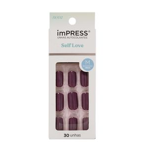 Unhas Autocolantes Impress Kiss Ny Self Love Tea Médio 30 Unidades