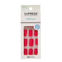 Unhas Autocolantes Impress Kiss Ny Self Love 220v Médio 30 Unidades