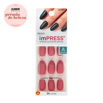 Unhas Autocolantes Impress Kiss Ny Amendoada Média Rose Quartz 24 Unidades