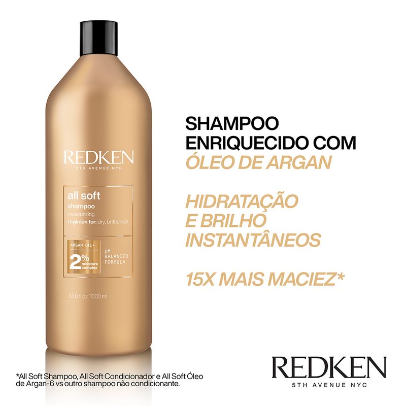 Kit Redken All Soft Shampoo Litro e Leave-in (2 produtos)