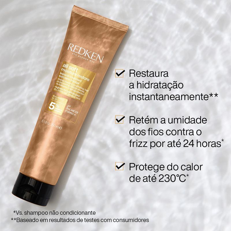 Kit Redken All Soft Shampoo Litro e Leave-in (2 produtos)