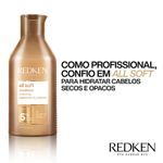 Kit Redken All Soft Shampoo Litro Condicionador Máscara G e Leave-in (4 produtos)